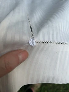 Cotton Damask Stripe King Size 2 Sheets 4 Shams w Hemstitch Edge Peacock Alley - Picture 1 of 18