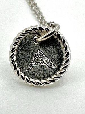 "Collar DAVID YURMAN Cableado Redondo Inicial A 16""-18"" en Oro Blanco 18K y Diamante" Foto 1 de 4