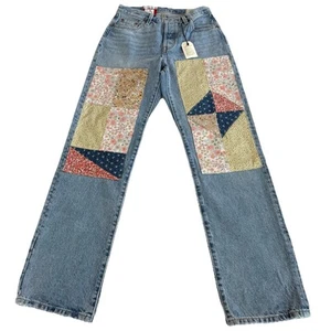 Levis 501 Jeans Womens UK 6 W25 L32 90s 150th Anniversary Patchwork Sashiko New - Picture 1 of 10