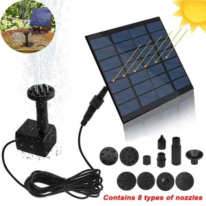 Solar Power Fountain Submersible Floating Water Pump Bird Bath Garden Pond Decor - Picture 1 of 11