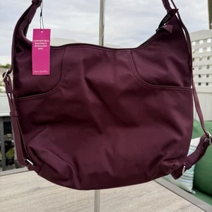 Vera Bradley Convertible Backpack Shoulder Bag Burgundy - Picture 1 of 7