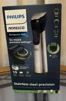 Norelco Philips Multigroom 7000 Series Face/Hair/Body Trimmer-19-Piece NEW - Image 1 of 4