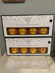 Spooky Moods Musical Jack-O’-Lantern Light String 8 Singing Pumpkins Set Of (2) - Picture 1 of 22