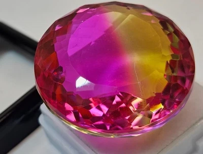 Bi-Color Tourmaline Round Cut 81-83 Ct Natural Loose For Pendant Making Gemstone - Image 1 of 4