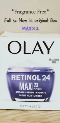 Olay RETINOL 24 MAX 2×Peptides SMOOTH RENEW HYDRATE Night Moisturizer New in Box - Image 1 of 3