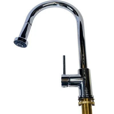Signature Hardware 465190 Ridgeway Kitchen Faucet with Deck Plate - Chrome - Image 1 of 4