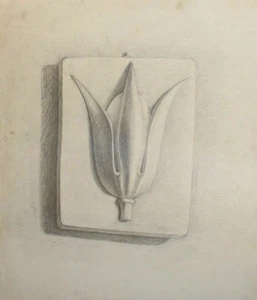 Pintura abstracta a lápiz 1966 firmada - Imagen 1 de 11