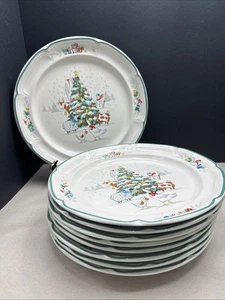 8 International China Land Weihnachten 10 3/4" Essteller + 12" Platte EUC - Bild 1 von 7