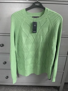 BNWT BEAUTIFUL EMERALD GREEN SUPERSOFT JUMPER M&S XL 20 / 22 - Picture 1 of 4