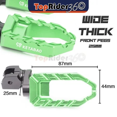 GREEN 25mm Extended BUZZ Front Foot Pegs For Kawasaki ZX9R ZX-900 NINJA 98-03 02 - Imagem 1 de 4