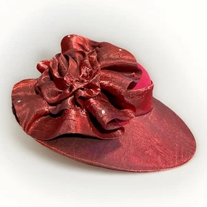 Vintage Derby Fascinator Hut Mr Hi’s klassisch breite Krempe Wolle Viskose Kirche besondere Anlässe - Bild 1 von 8