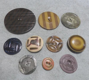 10 Vintage Celluloid & Tight Top Buttons VARIOUS SIZES PATTERNS COLORS - Picture 1 of 7