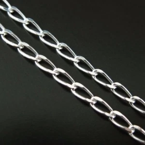 Sterling Silver Bulk Jewelry Chain by the foot, Diamond Cut Curb Chain 4x2mm - Picture 1 of 4