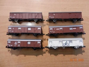 Spur N; 6 x gedeckte Güterwagen 2-achsig lang AN; DB; Geschäftsauflösung - Bild 1 von 2