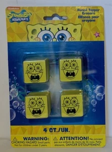 Spongebob Squarepants 4 count Pencil topper erasers - Picture 1 of 1