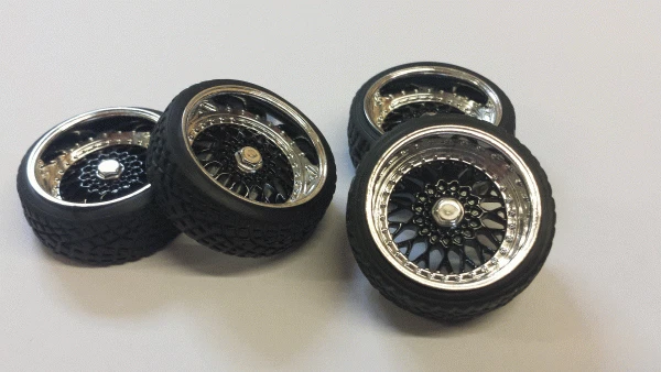 SD MODELCARTUNING SD Felgen 15 Zoll BBS RS schwarz 30mm 1:18 Modellautotuning