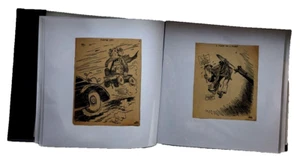 Expandable 12"x12" Book 1940's Newspaper Political Cartoons Various Publications - Picture 1 of 9