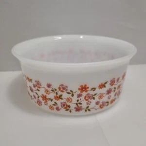 Arcopal Scania Francia Cuenco Leche Vidrio Flor Impresión De Colección PYREX 8.5" Fruta  - Imagen 1 de 9