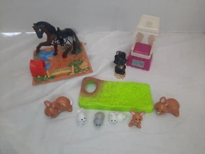 Vintage Littlest Pet Shop Indian Ponies Cat Bunnies Rabbit 1992 Kenner Lot - Picture 1 of 4