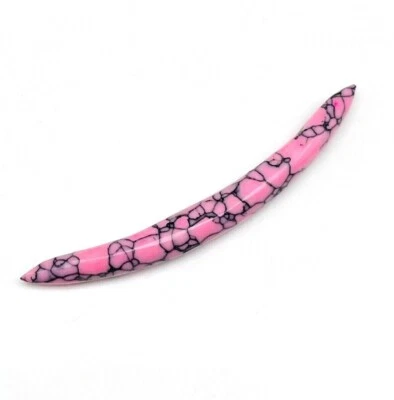 Pink Turquoise CURVED TUSK, Septum Tusk  size 12g to 5/8'' and custom Available - Image 1 of 4