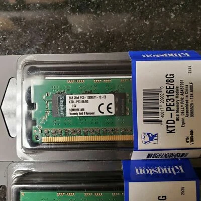 Kingston 8 GB (1x8 GB) KTD-PE316E/8G DDR3-1600 ECC/SIN BÚFER *totalmente probado* Foto 1 de 4