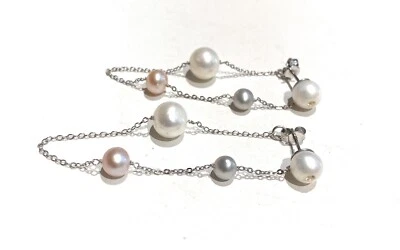 Orecchini diWa Jewels Pendenti  Perle Multicolore Argento 925 rodio bianco - Immagine 1 di 4