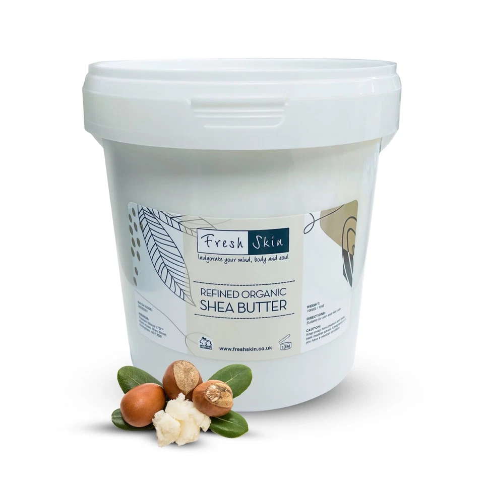 FRESHSKIN Refined Organic Shea Butter 1KG - Cold Pressed, 100% Pure, Raw & Natural (1000g)