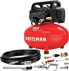 Air Compressor, 6 Gallon, Pancake, Oil-Free with 13 Piece Accessory Kit - Picture 1 of 6