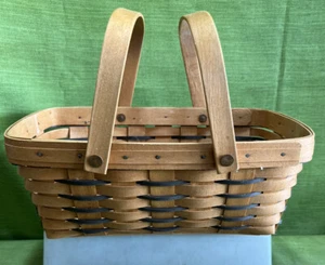 Cesta de recolección mediana Longaberger azul 1997 12 x 8 x 5 sin daños excelente - Imagen 1 de 7