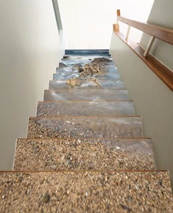 3D Winter Beach E092 Stair Risers Decoration Photo Mural Vinyl Decal Wallpaper E - Foto 1 di 6