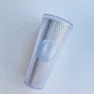 Starbucks Studded Tumbler SKU Silver Platinum 24oz New Bling Gift - Picture 1 of 7
