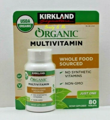 Kirkland Signature USDA Organic Multivitamin, 80 Coated Tablets - Image 1 of 2