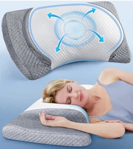 Ultra Comfort Cervical Neck Pillow for Pain , Adjustable Side Sleeping Pillow... - Picture 1 of 6