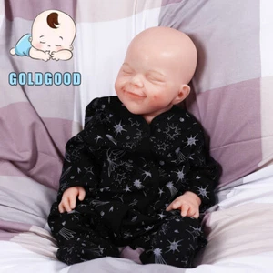 18.5" Drink-Wet System Sleeping Doll Full Platinum Silicone Baby Doll Reborn Boy - Picture 1 of 8
