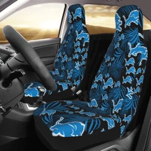2pcs Detroit Lions Elastic Car Seat Covers Printed Seat Cover Universal - Picture 1 of 9
