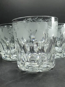5x Late Victorian Heavy Etched Cut Glass Crystal Whisky Tumblers The Last Drop - Picture 1 of 10