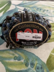 The COLLECTION SRK pom yarn shade #602. 1 skein NEW Blue Brown Green Italy Made - Picture 1 of 6