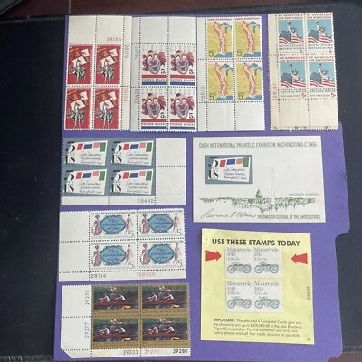 US 1963-1981  5c 8 Blocks Of 4 Stamps Plus 1 Souvenir Sheet, VF/XF, See Photos - Image 1 of 4