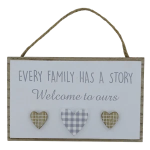 Plaque Every Family Has A Story Welcome To Ours Wooden Sign Gift - Picture 1 of 7