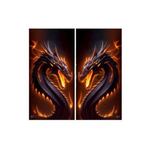 SOLAMENTE calcomanías volcánicas de vinilo en llamas Magma Dragon Cornhole - Imagen 1 de 9