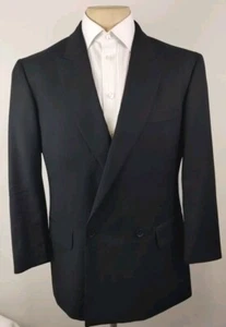 Versace Versus Mens Black Cube Birdseye Double Breasted Sport Coat Size 40R  - Picture 1 of 14