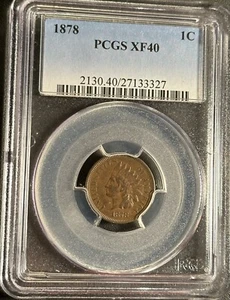 1878 Indian Cent PCGS XF40 Nicely Circulated - Picture 1 of 2