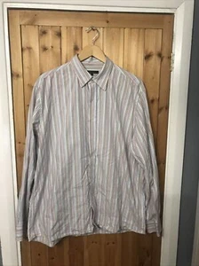 Jaeger Mens Striped Shirt Long Sleeve Button Down Cotton Blue Red White XLarge - Picture 1 of 3