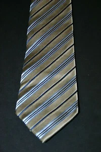 Geoffrey Beene schmutzabweisende Krawatte Seide gold blau 64" lang - Bild 1 von 5