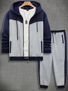 Mens 5XL BIG 2 Piece Casual Pants Hoodie Sweatsuit Sweatshirt Set - Picture 1 of 5