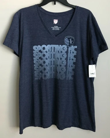 New Sporting Kansas City Women's T-shirt KC Soccer Ladies Tee Shirt Blue Color Cover