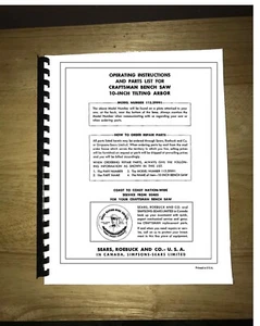 Sears Craftsman Table Saw Manual Model # 113.29991 - Picture 1 of 1
