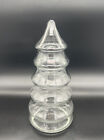 Vintage Clear Glass Christmas Tree 10 Inch Apothecary Candy Decor Jar With Lid