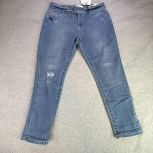 VGS Skinny Blue Jeans Womens Size 16 Cotton Poly Blend Stretchy Ripped 36x28 NWT - Picture 1 of 9