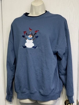 Sudadera de Colección M & C Ropa Deportiva Bordada 'HOMBRES DE NIEVE' Grandmacore Cuello Redondo ~ L Foto 1 de 4